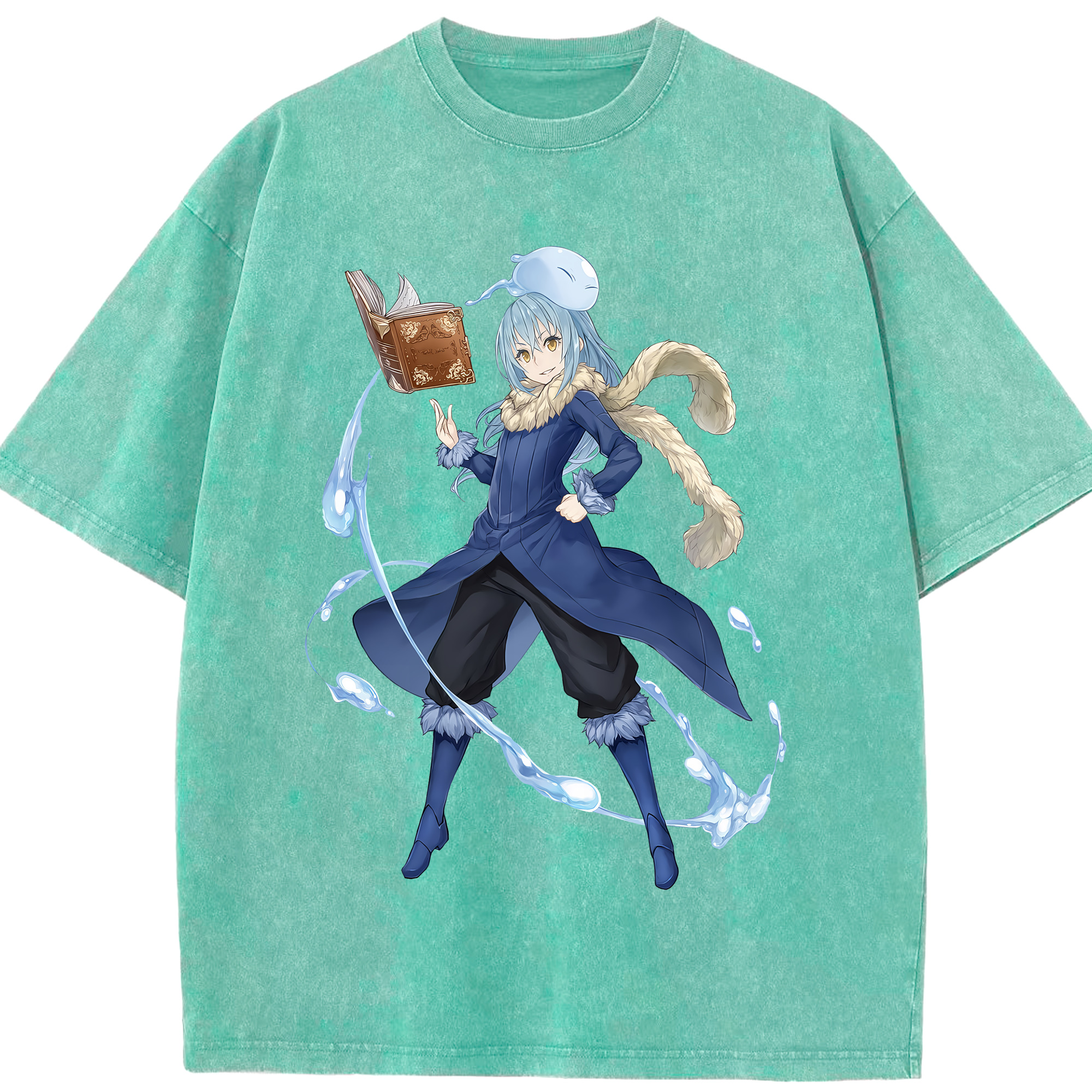 （画像用） 転スラ Regarding Reincarnated to Slime 綿100% ヴィンテージ風 半袖Tシャツ（フロントプリント）